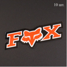 Наклейка логотип FOX ( 7x1 см,  10шт,  красный) (#4907)