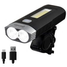 Велофонарь передний Briviga USB 1000 Double.  Светодиоды Cree XM-L2 U2,  1000 лм.  2х2200 мАч,  функция