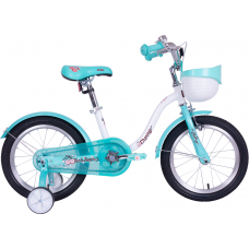 Велосипед TechTeam Cherry 14" морской синий (сталь) корзина бирюзовая