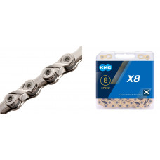 Цепь KMC X8 1/2"х3/32" 116 звеньев,  для 8 скор. , с замком CL573R