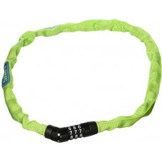 Замок цепь на коде 3х разр 4804C/75см LM STEEL-O-CHAIN 4мм,  лаймовый ABUS