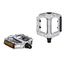 Педали STG FP-925,  платформа,  алюм,  ось 9/16",  насып.  Подшип.  Серебр