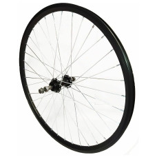 Колесо 24" заднее обод двойной алюм.  черн. , V-br,  втулка под трещотку 6-7ск под гайку