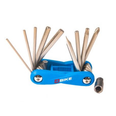 Мультитул складной 4BIKE FH-04 Blu,  10 в 1,  CR-V сплав,  пластиковые боковины,  шестигранники 2/2.5/3/