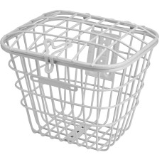 Корзина JL-075 велосипедная передняя с крышкой,  белая,  для 28"