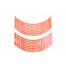 Наклейка на колесо 17 декор (16шт,  красная)